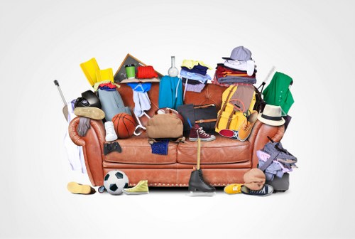 Construction workers managing waste