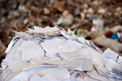 Residential construction waste being cleared